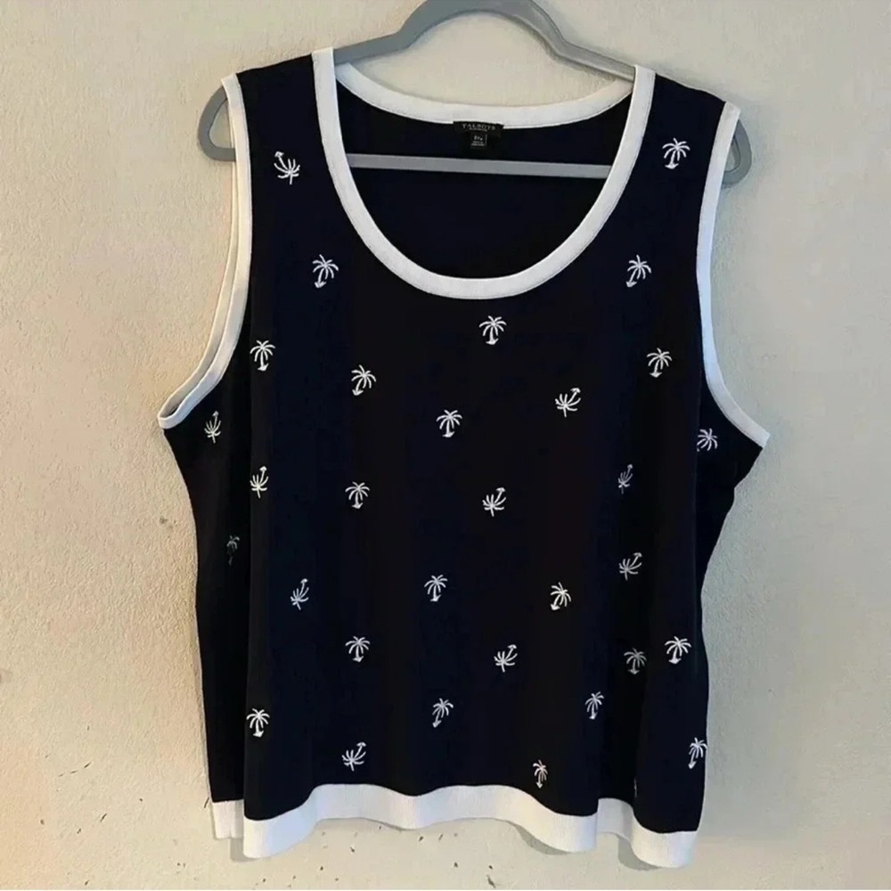 TALBOTS Blue and White Sleeveless Top Women’s Size 3X